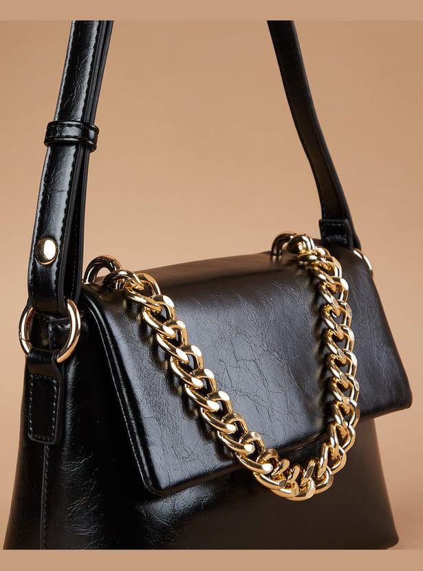 GINGER Houndstooth Textured Sling Bag