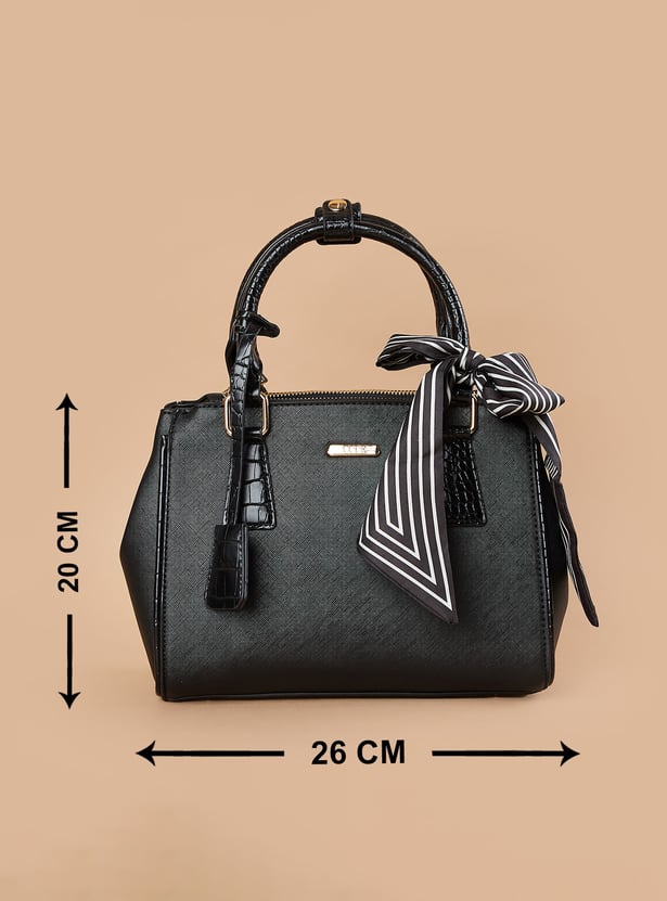 CODE Textured Handheld Bag with Scarf Detail