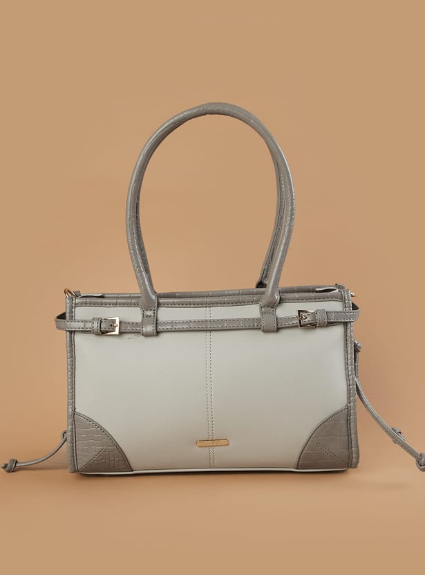 CODE Textured Shoulder Bag with Bandana