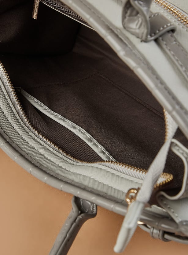 CODE Textured Shoulder Bag with Bandana