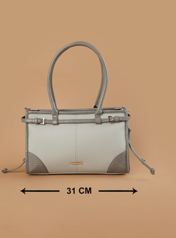 CODE Textured Shoulder Bag with Bandana
