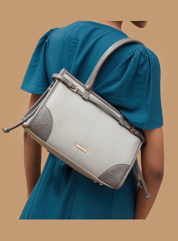 CODE Textured Shoulder Bag with Bandana