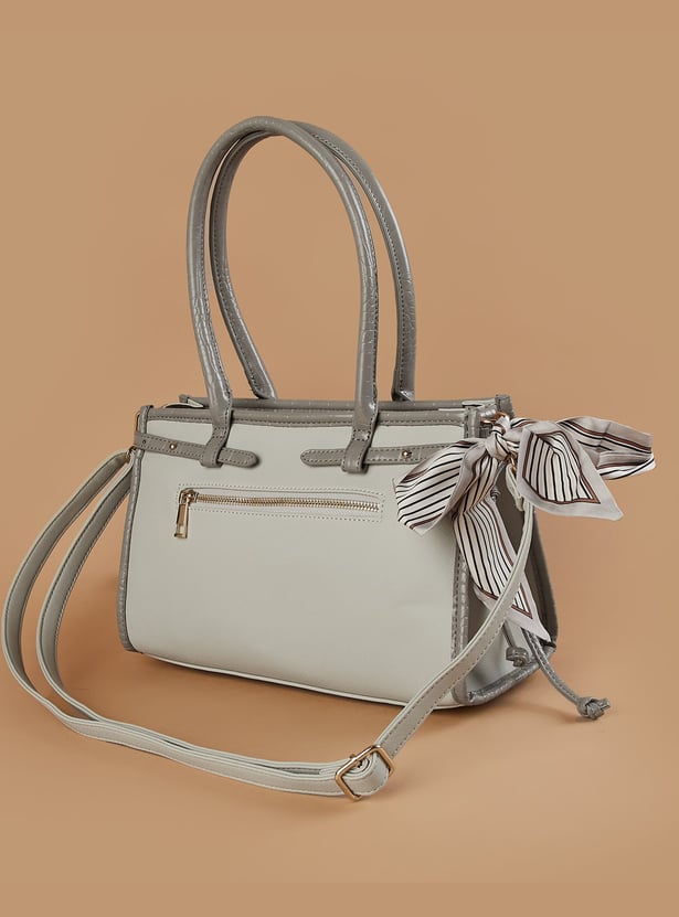 CODE Textured Shoulder Bag with Bandana