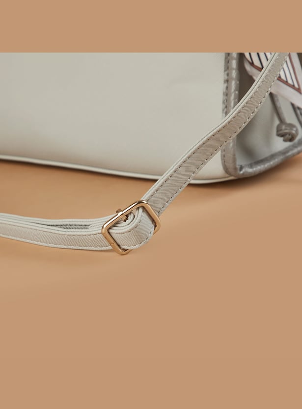 CODE Textured Shoulder Bag with Bandana