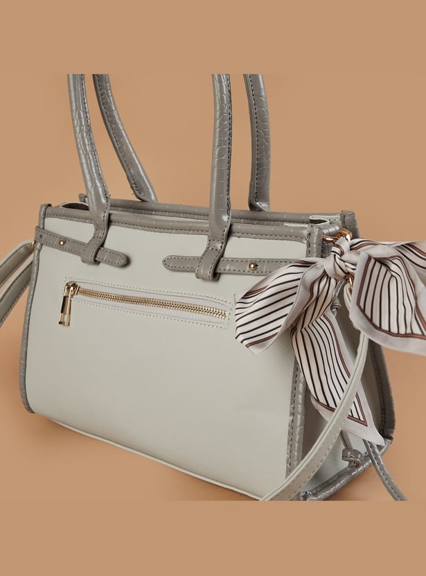 CODE Textured Shoulder Bag with Bandana