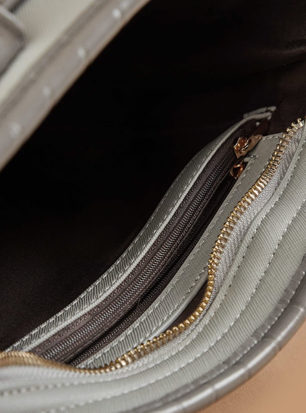 CODE Textured Shoulder Bag with Bandana