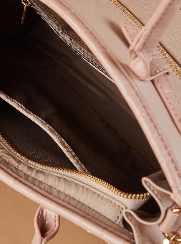 CODE Textured Shoulder Bag with Bandana