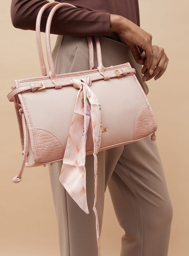 CODE Textured Shoulder Bag with Bandana