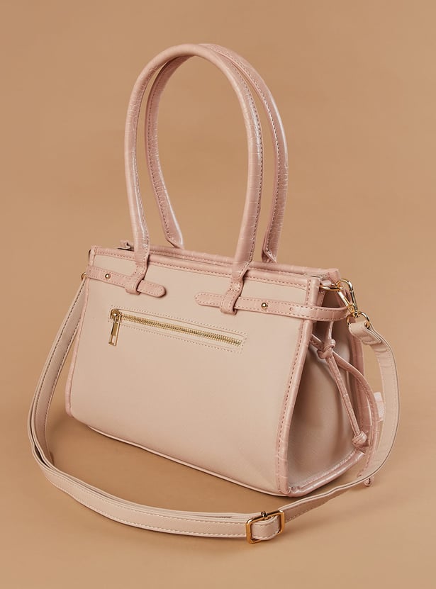 CODE Textured Shoulder Bag with Bandana