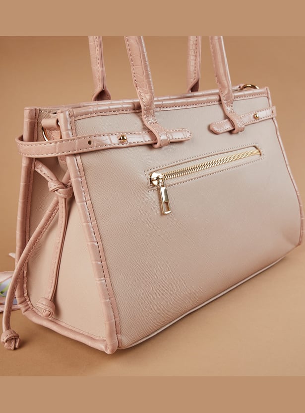 CODE Textured Shoulder Bag with Bandana