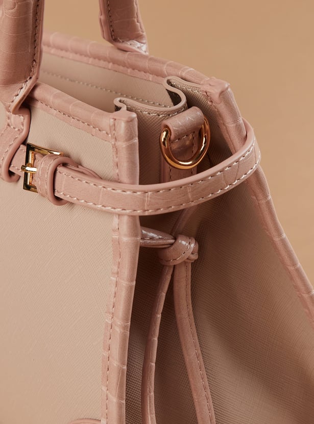 CODE Textured Shoulder Bag with Bandana