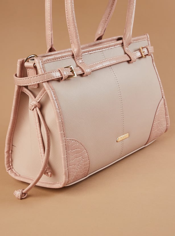 CODE Textured Shoulder Bag with Bandana