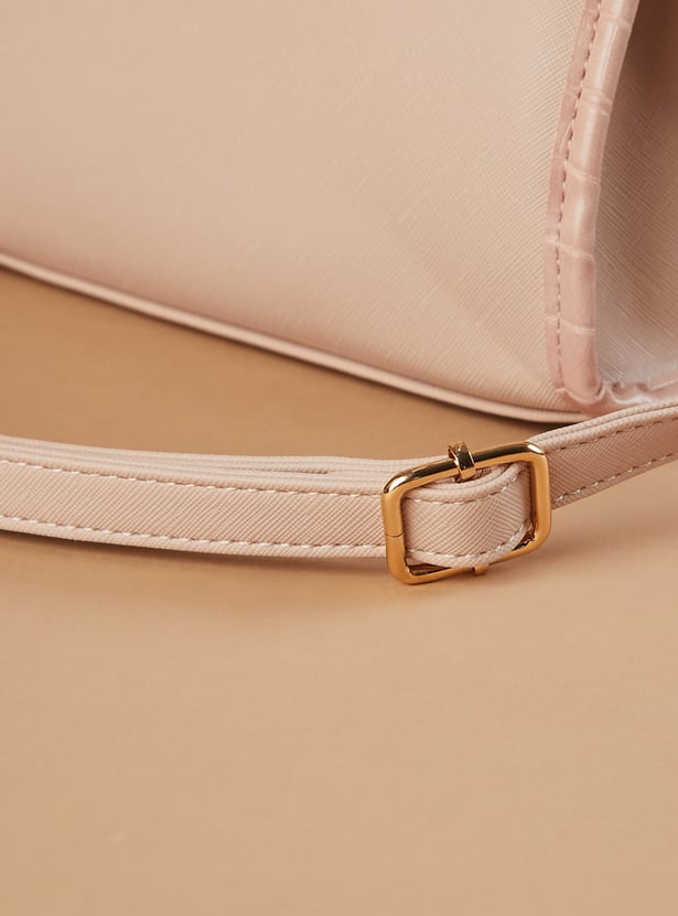 CODE Textured Shoulder Bag with Bandana