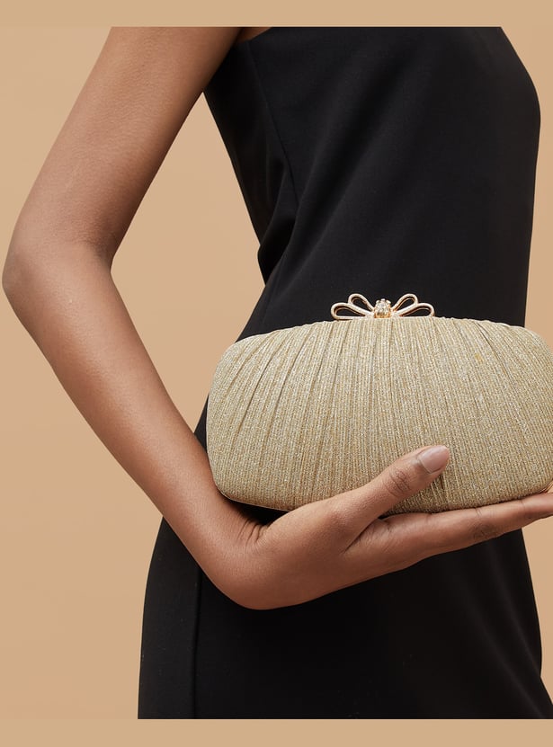 CODE Shimmer Textured Clutch