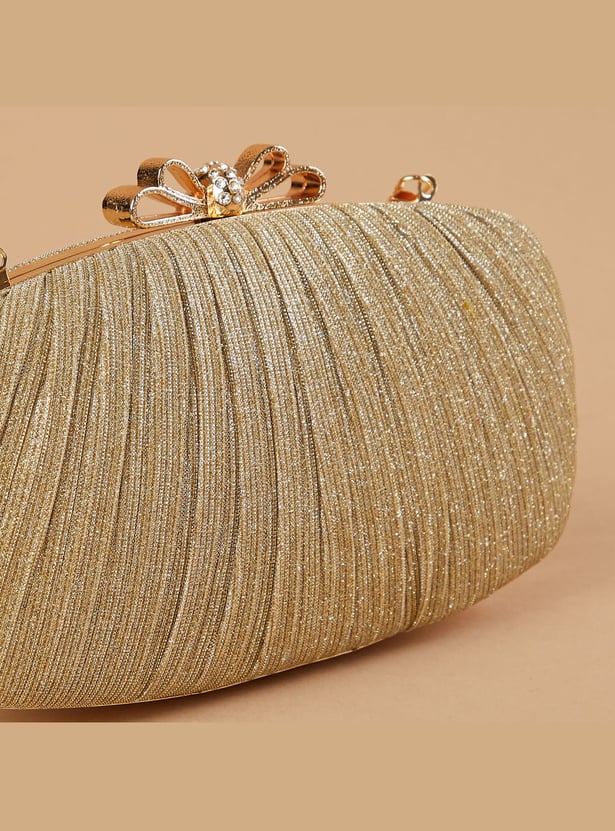 CODE Shimmer Textured Clutch