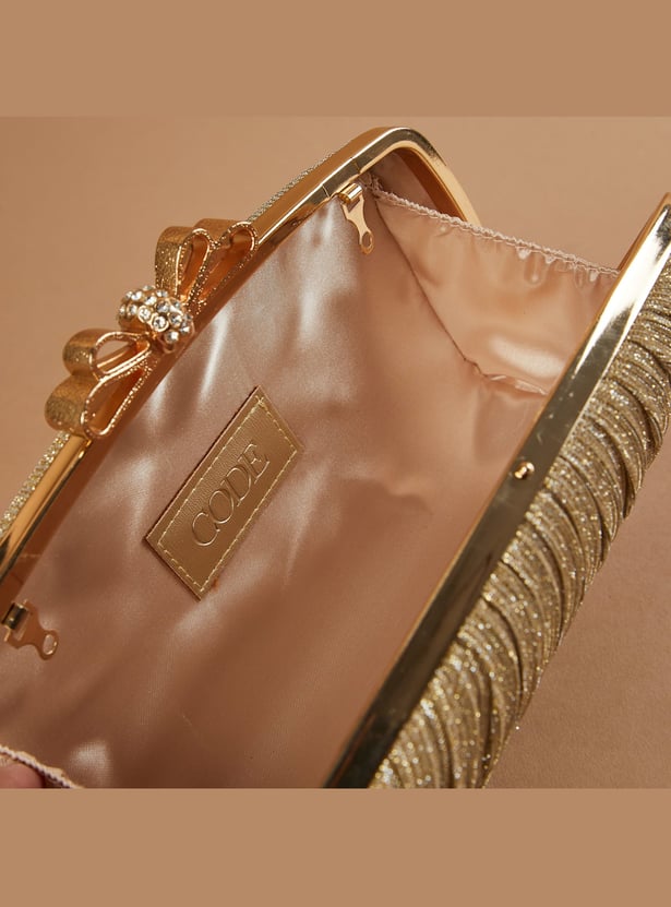 CODE Shimmer Textured Clutch