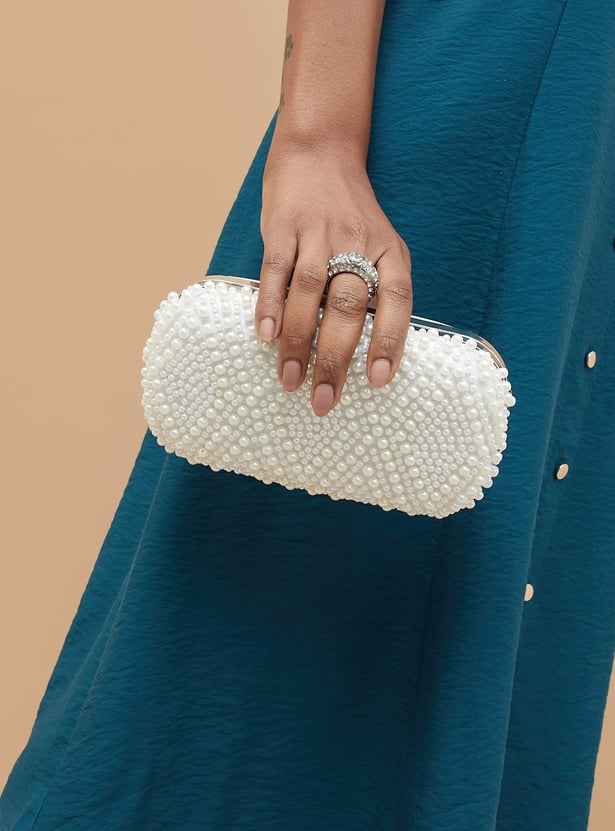 CODE Beaded Box Clutch