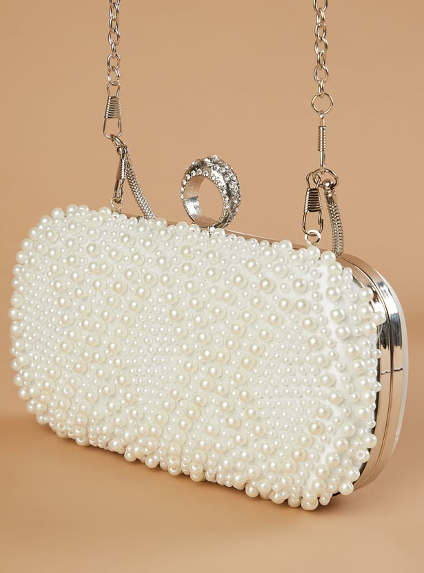 CODE Beaded Box Clutch