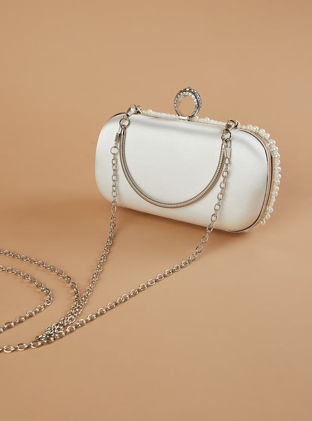CODE Beaded Box Clutch