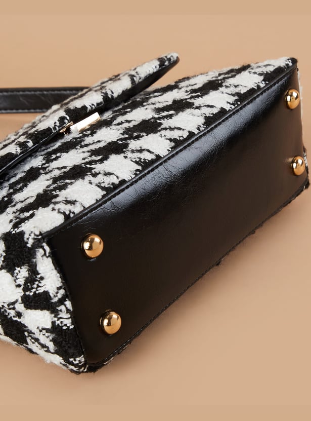 GINGER Houndstooth Textured Sling Bag
