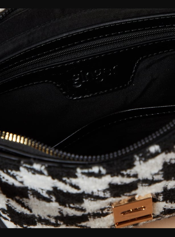 GINGER Houndstooth Textured Sling Bag