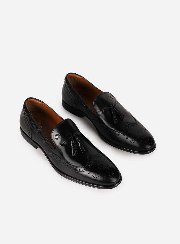 LOUIS PHILIPPE Patterned Tassel Loafers