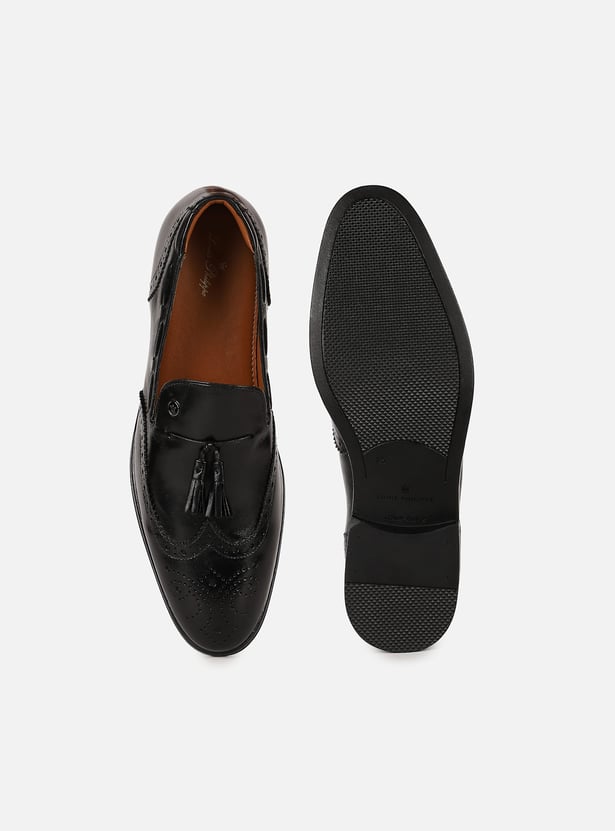 LOUIS PHILIPPE Patterned Tassel Loafers