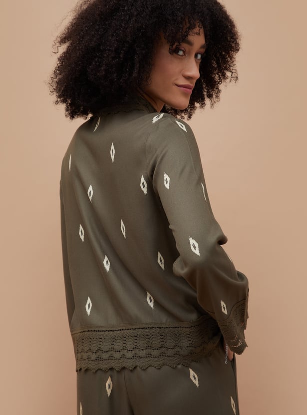 FAME FOREVER Ikat Print Shirt