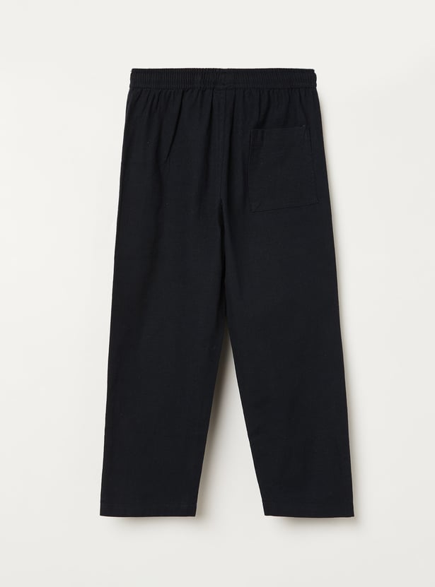 FAME FOREVER Boys Solid Elasticated Trousers
