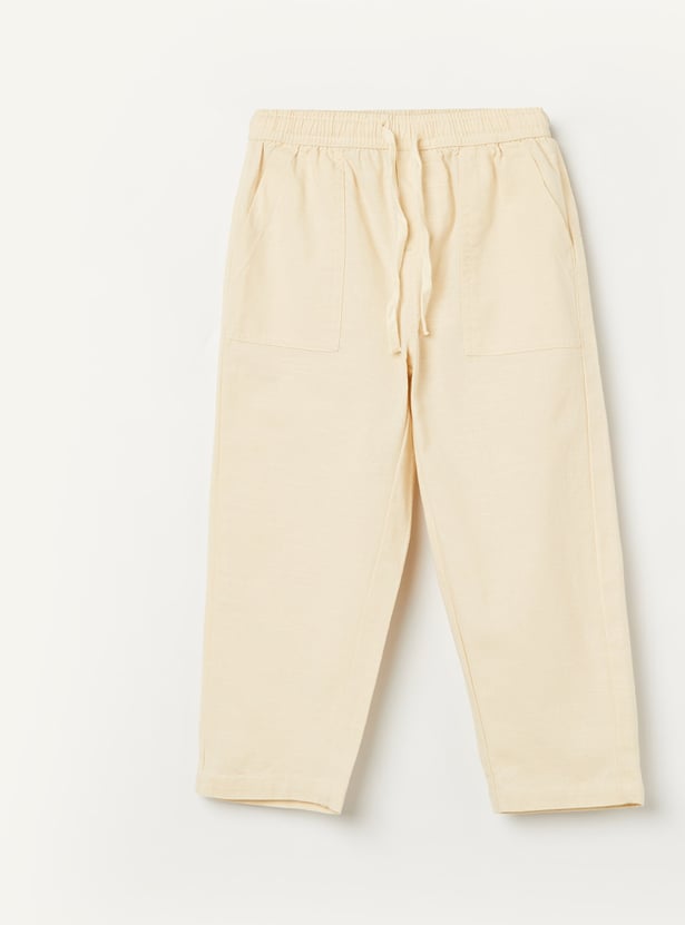 FAME FOREVER Boys Solid Elasticated Trousers