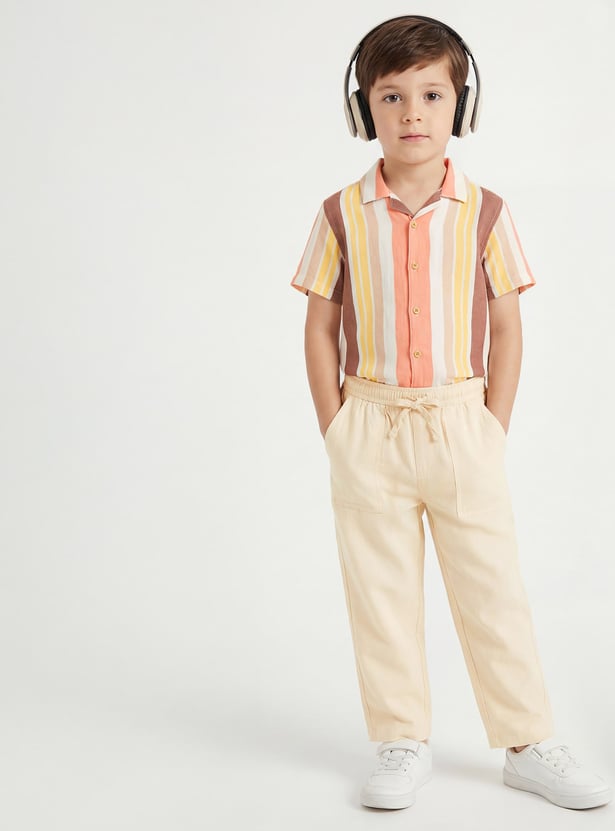 FAME FOREVER Boys Solid Elasticated Trousers