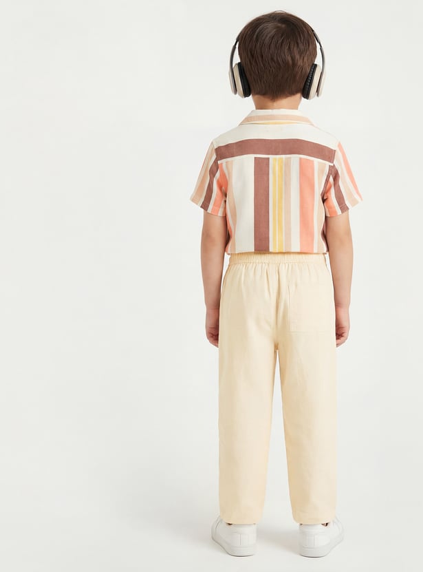 FAME FOREVER Boys Solid Elasticated Trousers