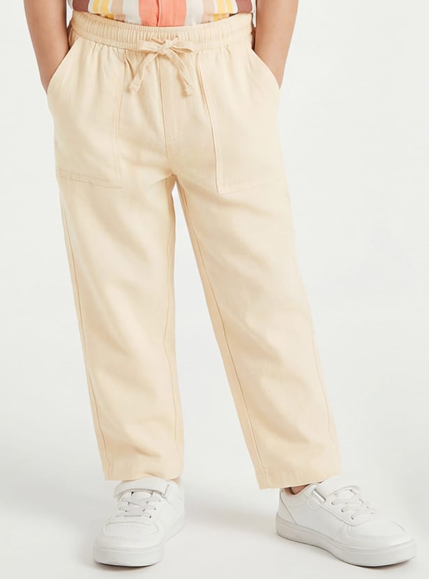 FAME FOREVER Boys Solid Elasticated Trousers