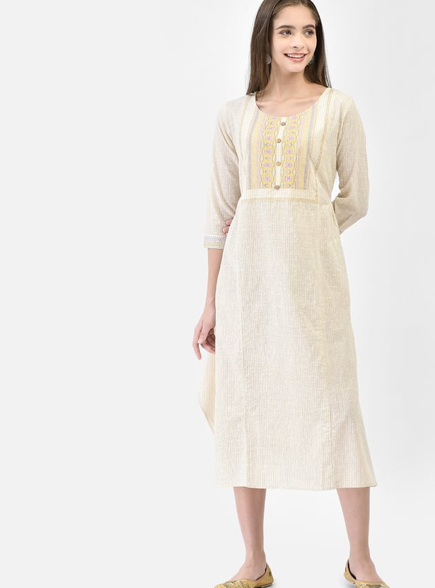 SPAN Printed A-line Dress