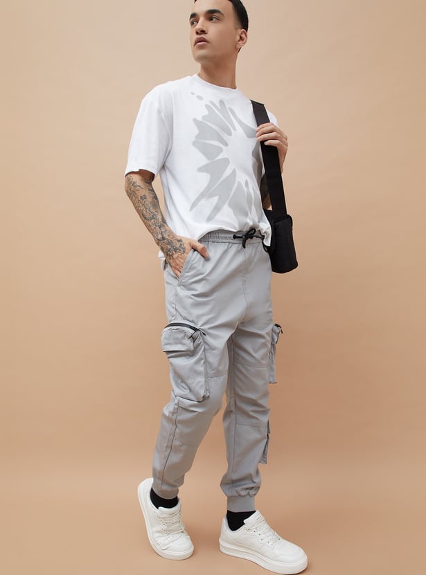 BOSSINI Solid Slim Fit Cargo Joggers