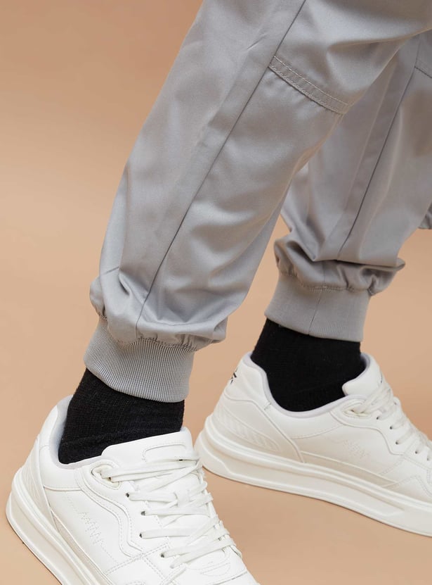 BOSSINI Solid Slim Fit Cargo Joggers