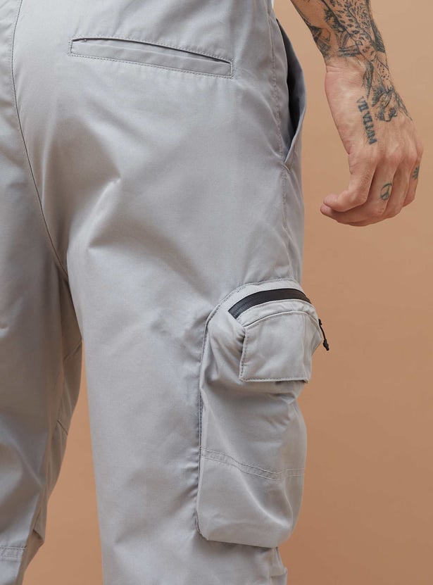 BOSSINI Solid Slim Fit Cargo Joggers