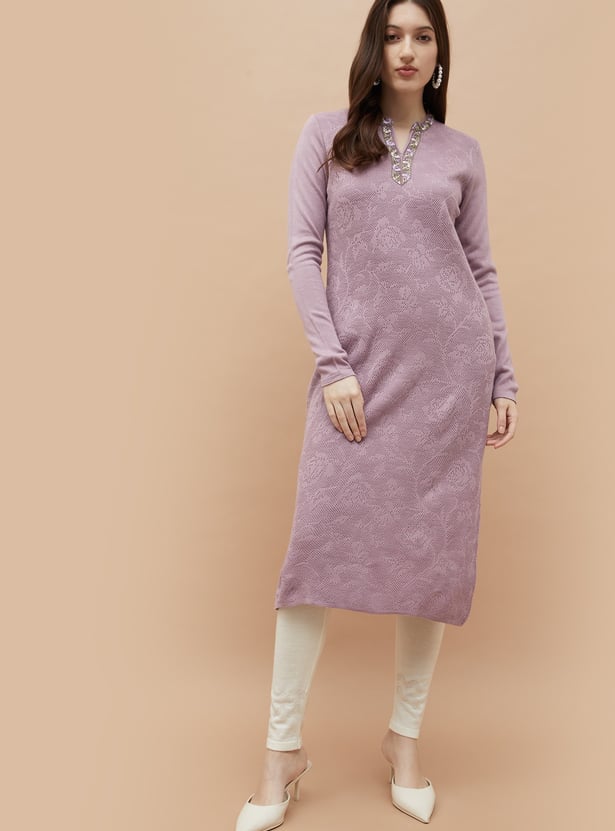 MELANGE Knit Winter Straight Kurta