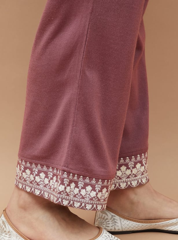 MELANGE Embroidered Straight Winter Kurta Set