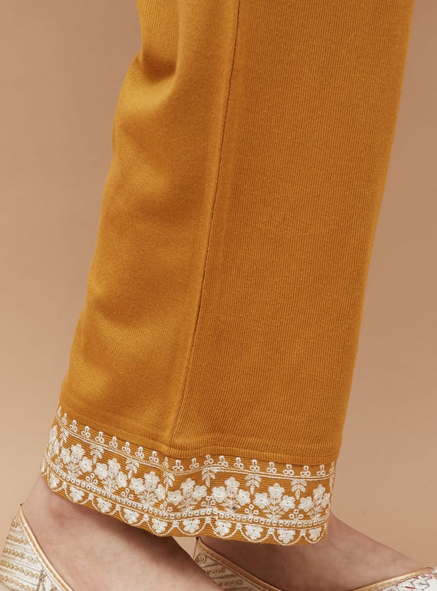 MELANGE Embroidered Straight Winter Kurta Set