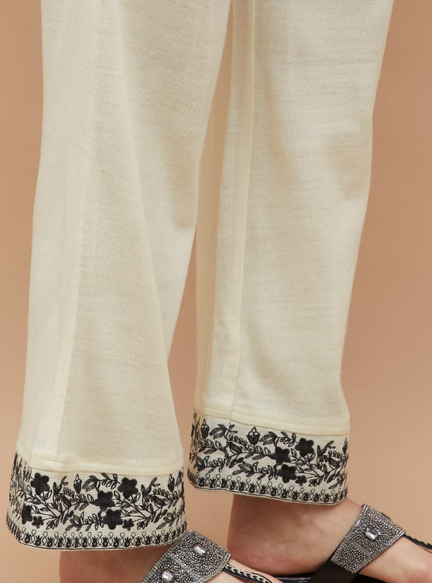 MELANGE Embroidered Straight Winter Kurta Set