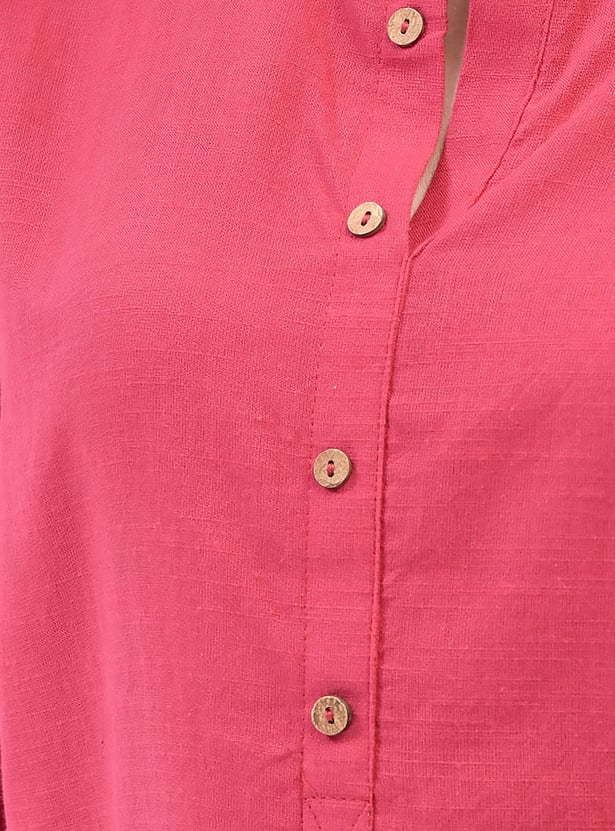 SPAN Solid Straight Kurti Set