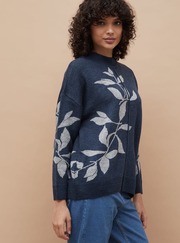 COLOUR ME Patterned Knit Sweater