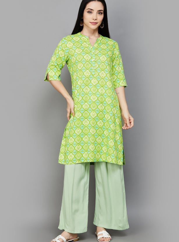 RANGRITI Butterfly Print Straight Kurta