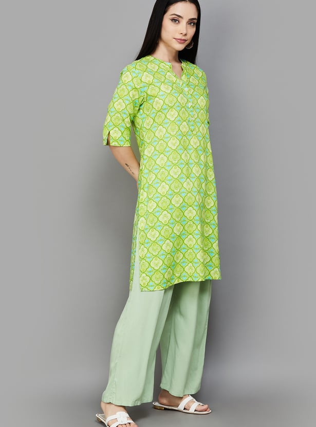 RANGRITI Butterfly Print Straight Kurta