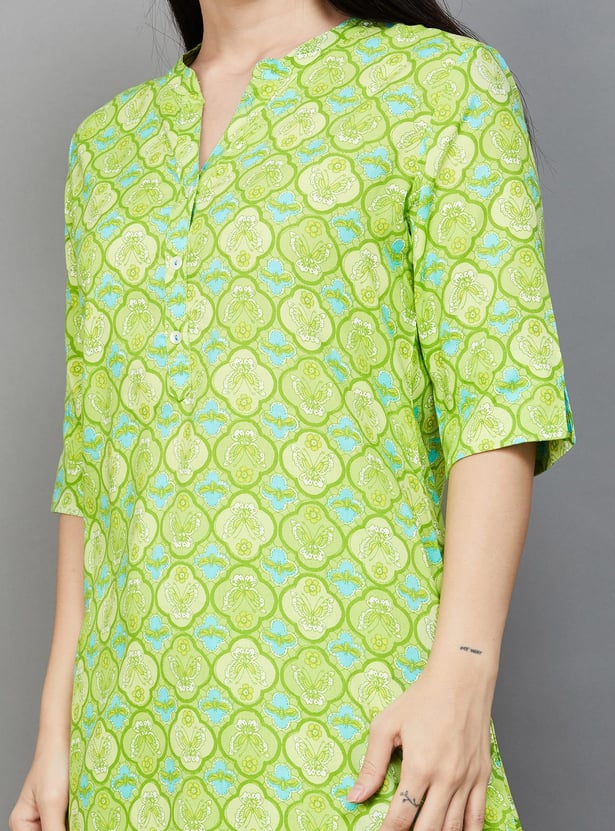 RANGRITI Butterfly Print Straight Kurta
