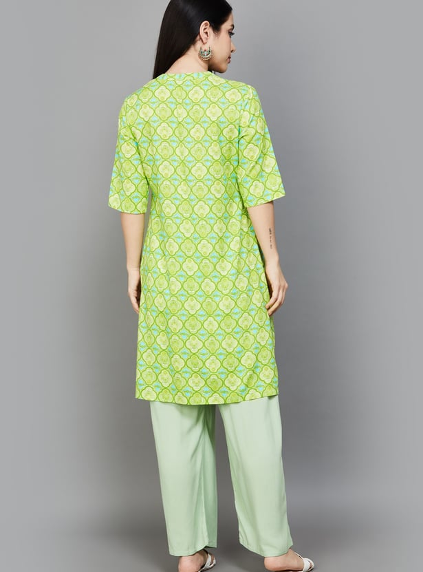 RANGRITI Butterfly Print Straight Kurta