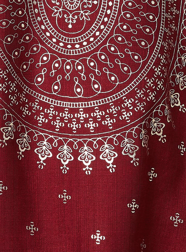 RANGRITI Foil Print Straight Kurta