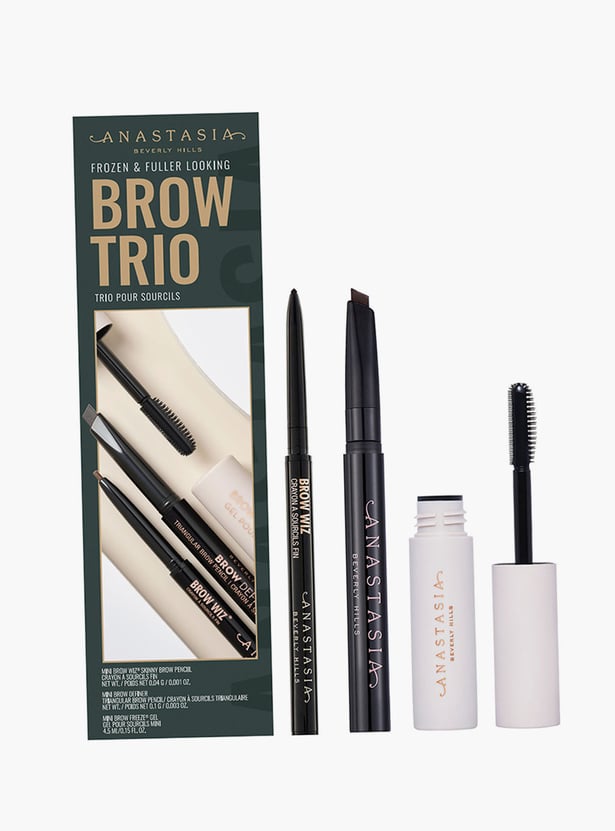 ANASTASIA BEVERLY HILLS Frozen & Fuller Looking Brow Trio Kit - Dark Brown - 0.1ml + 0.04ml + 4.5 ml