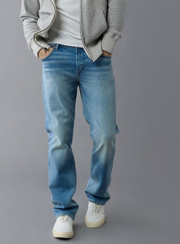 AMERICAN EAGLE Washed Straight Fit Jeans
